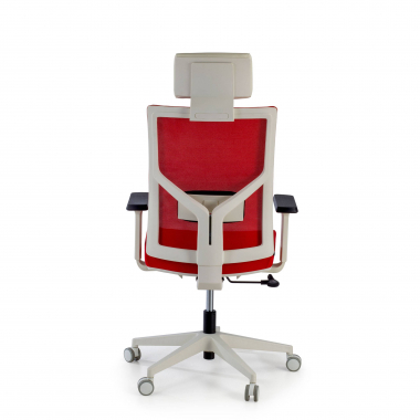 office chair white red white frame headrest mesh 1d adjustable armrests lumbar support headrest 8