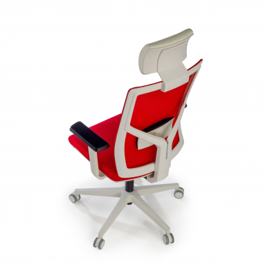 office chair white red white frame headrest mesh 1d adjustable armrests lumbar support headrest 10