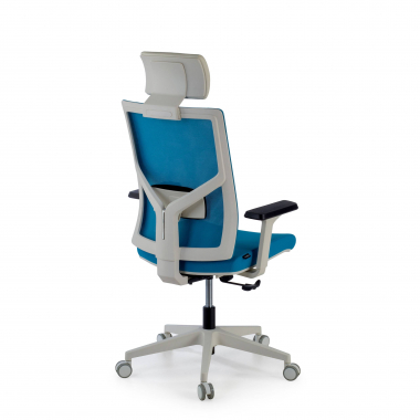 office chair white blue white frame headrest mesh 1d adjustable armrests lumbar support headrest 6