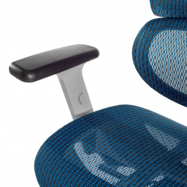 ergonomic chair white blue white frame mesh 3d adjustable armrests double lumbar support headrest 6