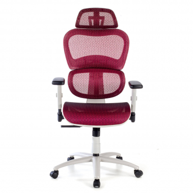 ergonomic chair white red white frame mesh 3d adjustable armrests double lumbar support headrest 5