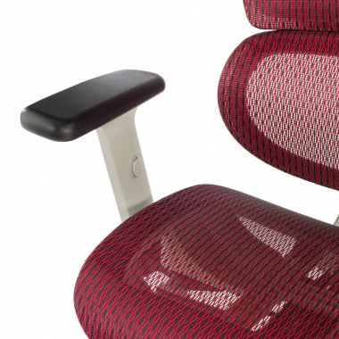 ergonomic chair white red white frame mesh 3d adjustable armrests double lumbar support headrest 6