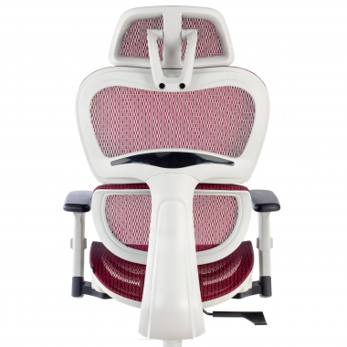 ergonomic chair white red white frame mesh 3d adjustable armrests double lumbar support headrest 7