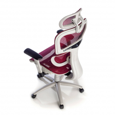 ergonomic chair white red white frame mesh 3d adjustable armrests double lumbar support headrest 8