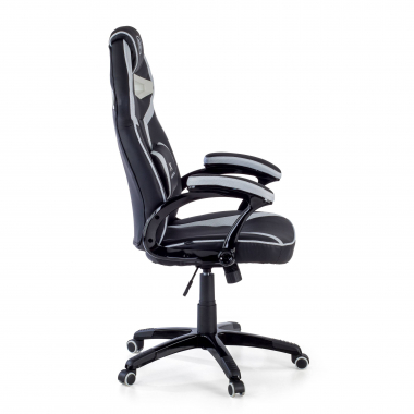 gaming chair white faux leather synthetic leather fixed armrests 3