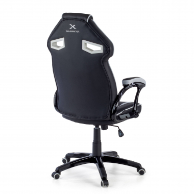 gaming chair white faux leather synthetic leather fixed armrests 4