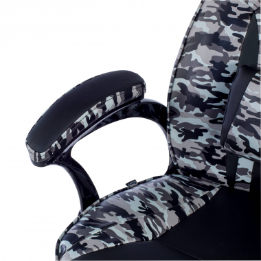 gaming chair gray camouflage synthetic leather fixed armrests 6