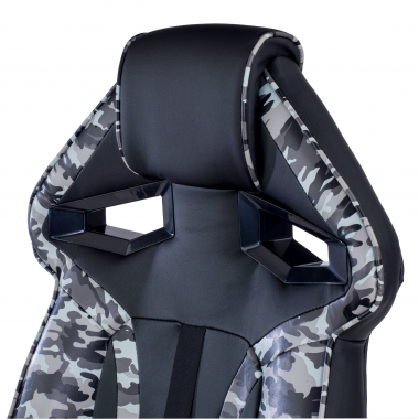 gaming chair gray camouflage synthetic leather fixed armrests 7