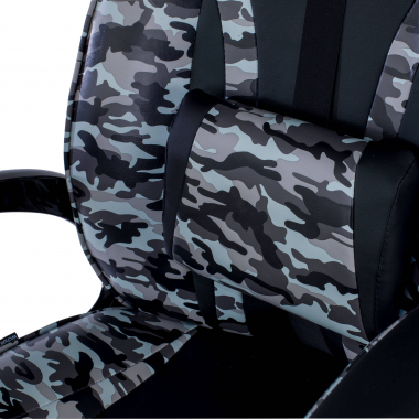 gaming chair gray camouflage synthetic leather fixed armrests 5