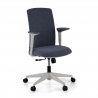 Sheryl white swivel chair, adjustable arms, upholstered