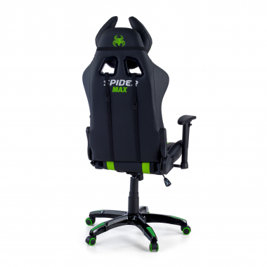 gaming chair green spider synthetic leather movable armrests lumbar and cervical cushion headrest 9