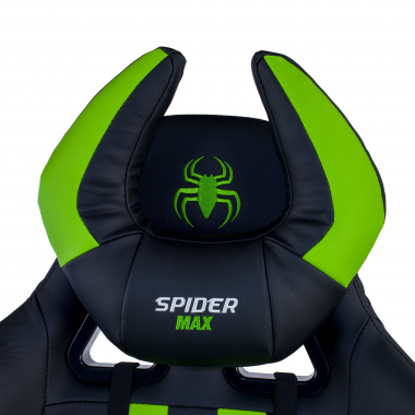 gaming chair green spider synthetic leather movable armrests lumbar and cervical cushion headrest 5