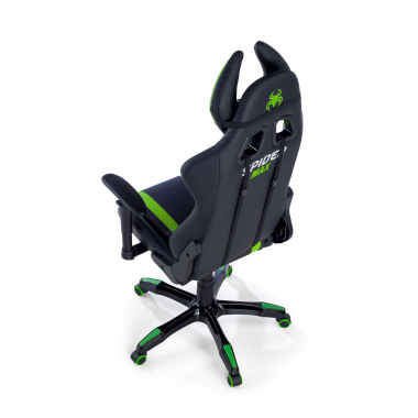 gaming chair green spider synthetic leather movable armrests lumbar and cervical cushion headrest 10