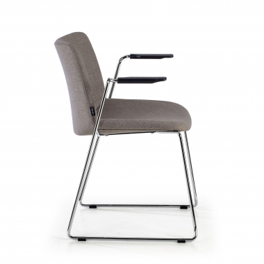visitor chair gray with arms fabric fixed armrests 4