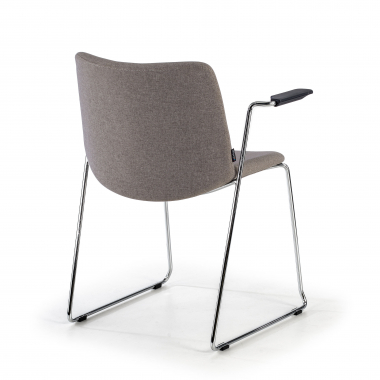visitor chair gray with arms fabric fixed armrests 5