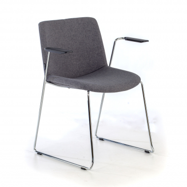 visitor chair black with arms fabric fixed armrests 1