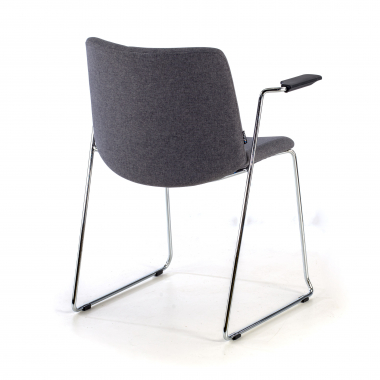 visitor chair black with arms fabric fixed armrests 6