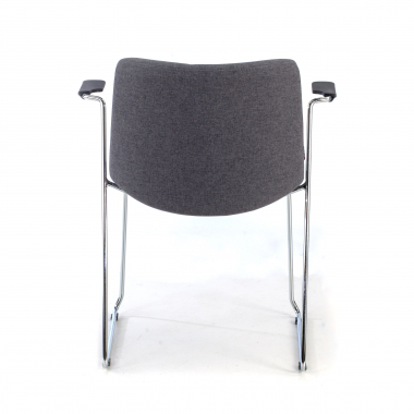 visitor chair black with arms fabric fixed armrests 9
