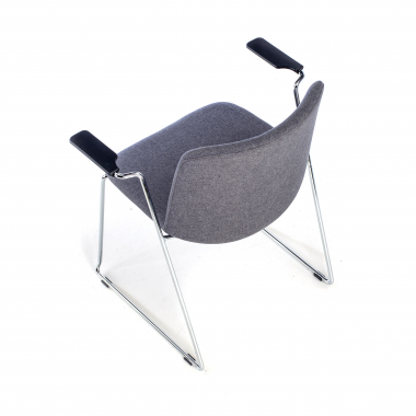 visitor chair black with arms fabric fixed armrests 8