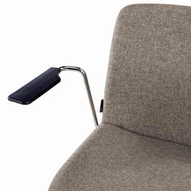 visitor chair gray with arms fabric fixed armrests 8