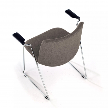 visitor chair gray with arms fabric fixed armrests 9