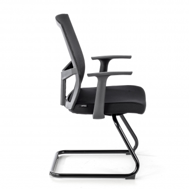 visitor chair black confidant chair mesh fixed armrests 4