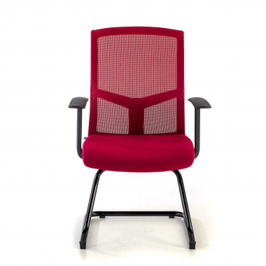visitor chair red confidant chair mesh fixed armrests 3