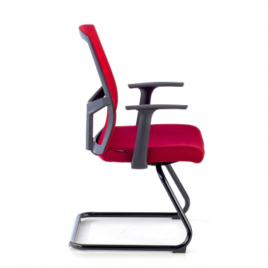 visitor chair red confidant chair mesh fixed armrests 4