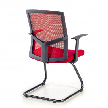 visitor chair red confidant chair mesh fixed armrests 5