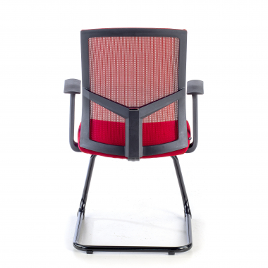 visitor chair red confidant chair mesh fixed armrests 7