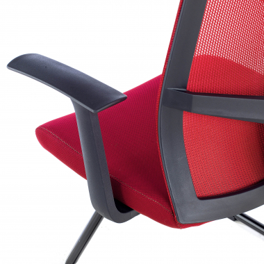 visitor chair red confidant chair mesh fixed armrests 6