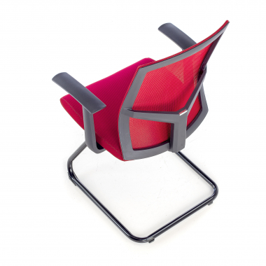 visitor chair red confidant chair mesh fixed armrests 9