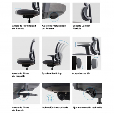 ergonomic chair black bjorg mesh 3d adjustable armrests lumbar support headrest 10