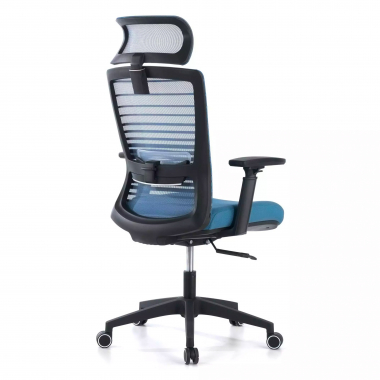 office chair blue tesla mesh 3d adjustable armrests lumbar support headrest 7