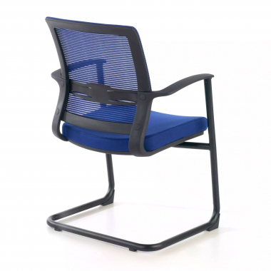 visitor chair blue alpha mesh fixed armrests 6