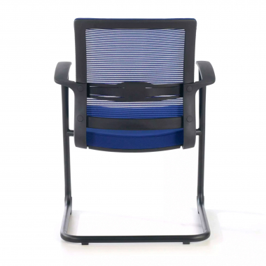 visitor chair blue alpha mesh fixed armrests 7