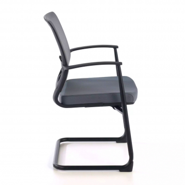 visitor chair gray alpha mesh fixed armrests 4