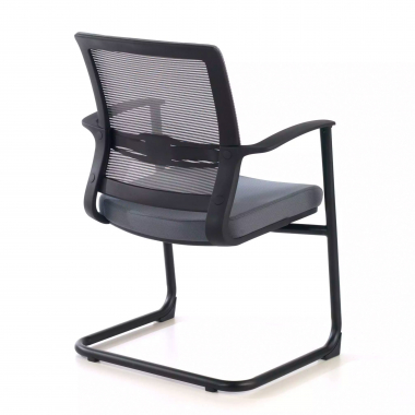 visitor chair gray alpha mesh fixed armrests 6