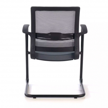 visitor chair gray alpha mesh fixed armrests 7