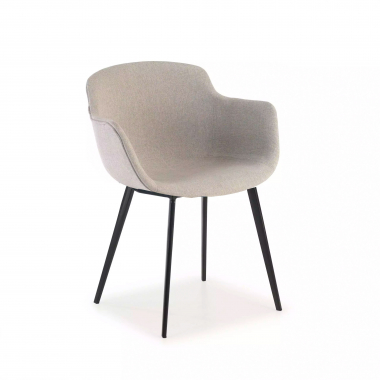 visitor chair black gray 4 legs fabric upholstered armrests 1