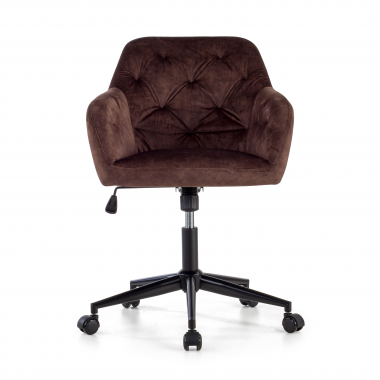 swivel chair brown rose fabric no armrests 3