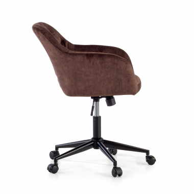 swivel chair brown rose fabric no armrests 4
