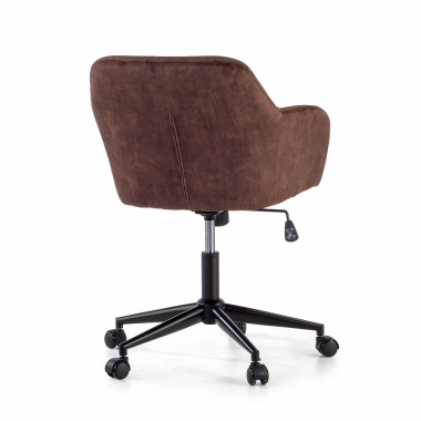 swivel chair brown rose fabric no armrests 7