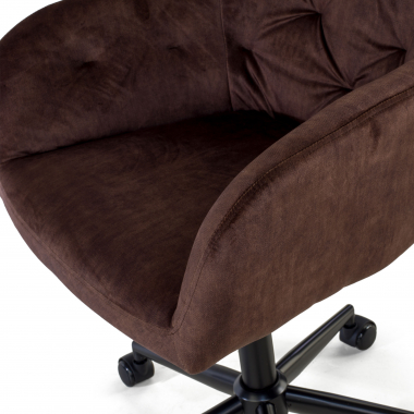 swivel chair brown rose fabric no armrests 5