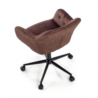 swivel chair brown rose fabric no armrests 6