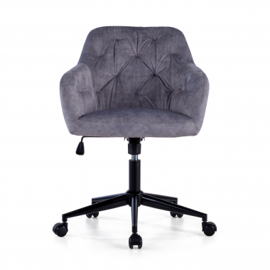 swivel chair gray rose fabric no armrests 3