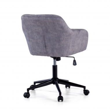 swivel chair gray rose fabric no armrests 6