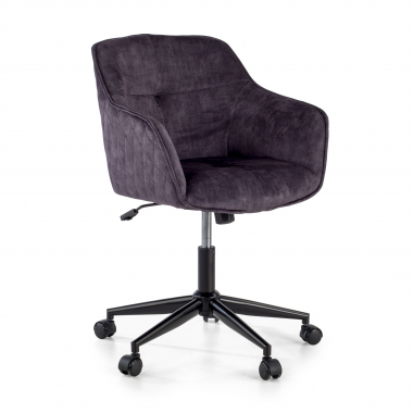 swivel chair black watson fabric no armrests 1