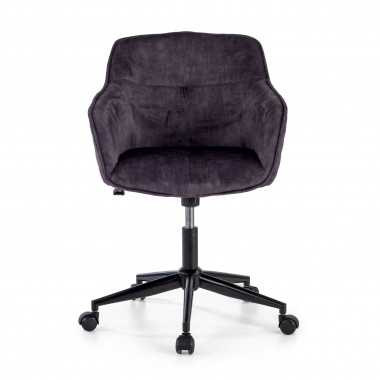 swivel chair black watson fabric no armrests 3