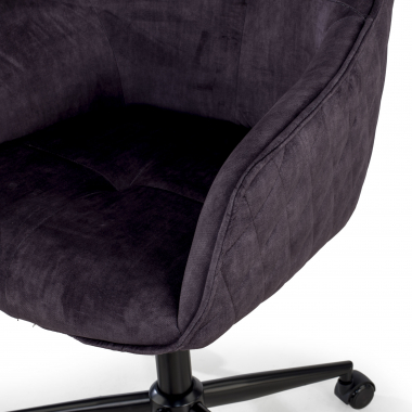 swivel chair black watson fabric no armrests 7